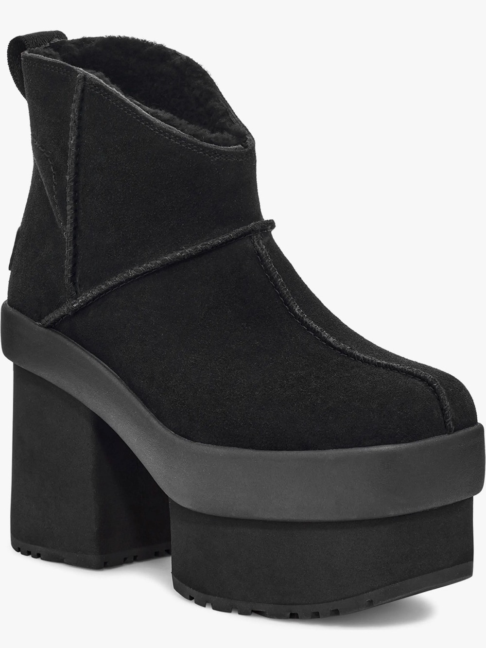 UGG NEW HEIGHTS PLATFORM MINI BOOT Black size 8.5 New